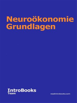 cover image of Neuroökonomie Grundlagen